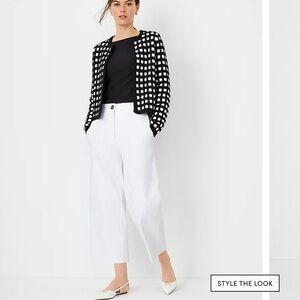 ANN TAYLOR The Kate Wide Leg Crop Pant - White - Size 14